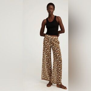 SPRWMN Leopard Print Wide-Leg Trousers